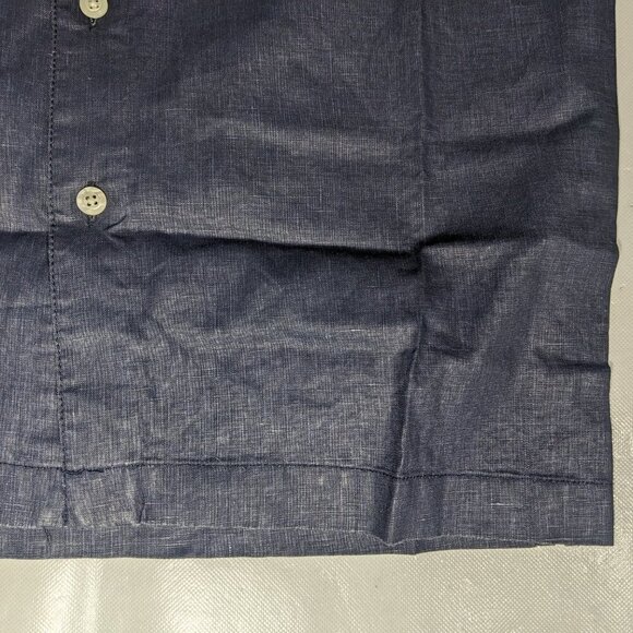 NEW- Size S Mens R&Y Caribbean Short Sleeve Button Down Shirt Linen Dark Navy - Picture 2 of 8